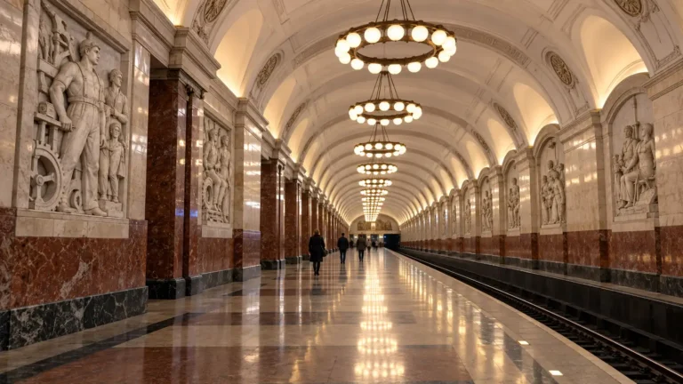 Elektrozavodskaya Metro Station: 318 Lamps, Bas-Reliefs and Transfers