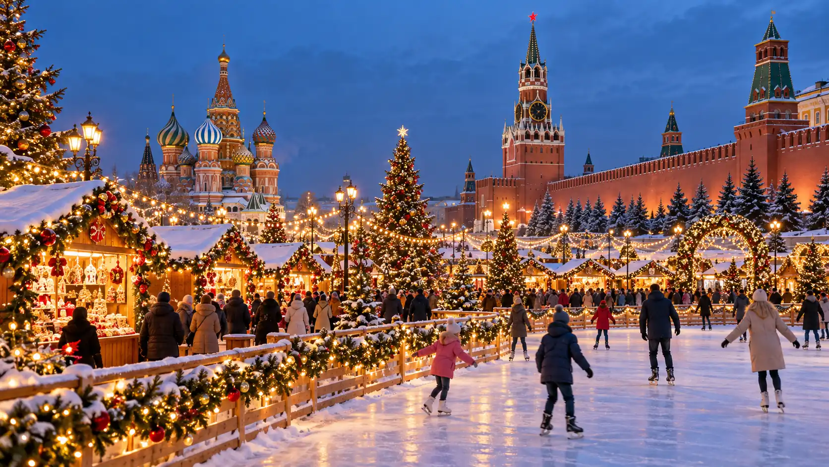 Journey to Christmas Festival in Moscow: Fairs, Lights and Rinks