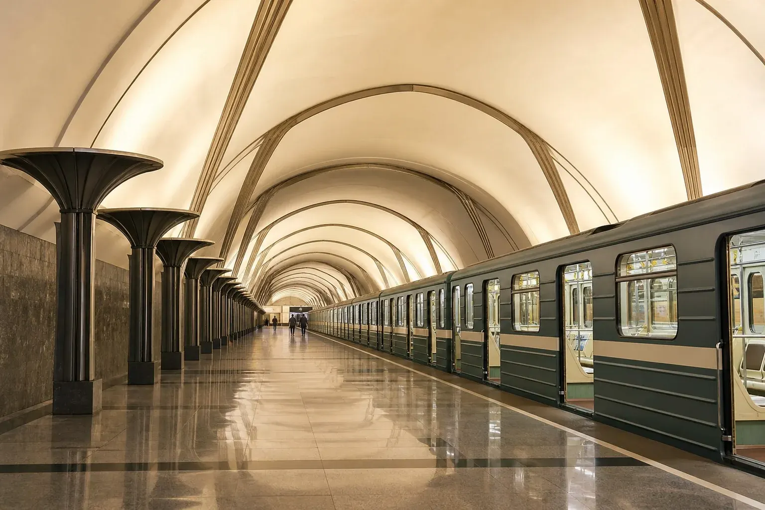 Aeroport Metro Station: 1938 Aviation-Themed Hall on Line 2