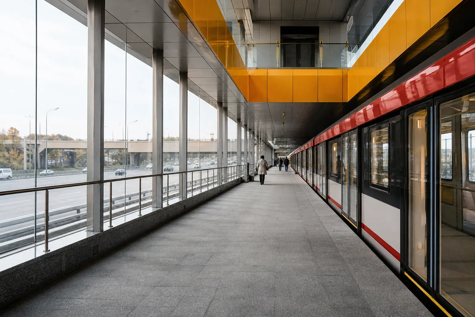 Filatov Lug Metro Station: Above-Ground Line 1 Stop in New Moscow