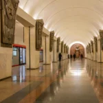 Frunzenskaya Metro Station: Deep Stalinist Hall with Frunze Bust