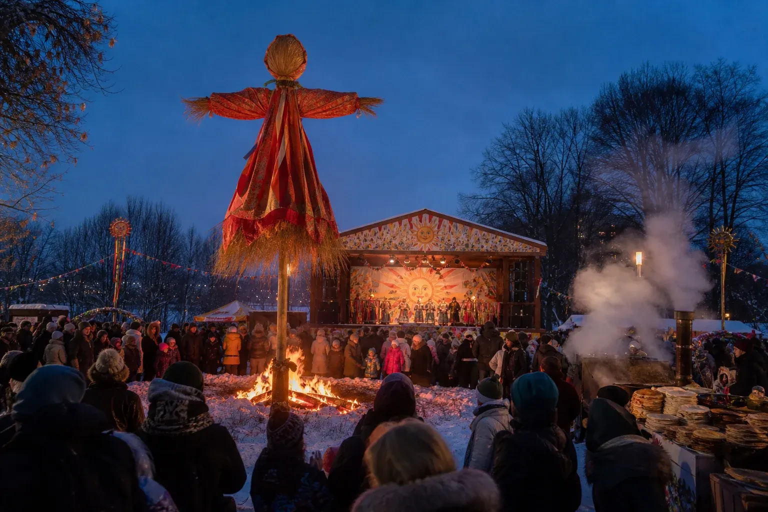 Maslenitsa (Butter Week) in Moscow: Blini, Bonfires and Folk Games