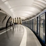Mezhdunarodnaya Metro Station: Now Moskva-City, the Curved Platform