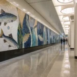 Nagatinsky Zaton Metro Station: Fish Mosaics, Big Circle Stop