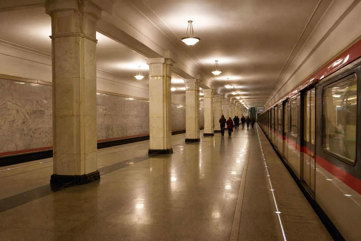 Okhotny Ryad Metro Station: Marble, Marx Mosaic and Teatralnaya Link