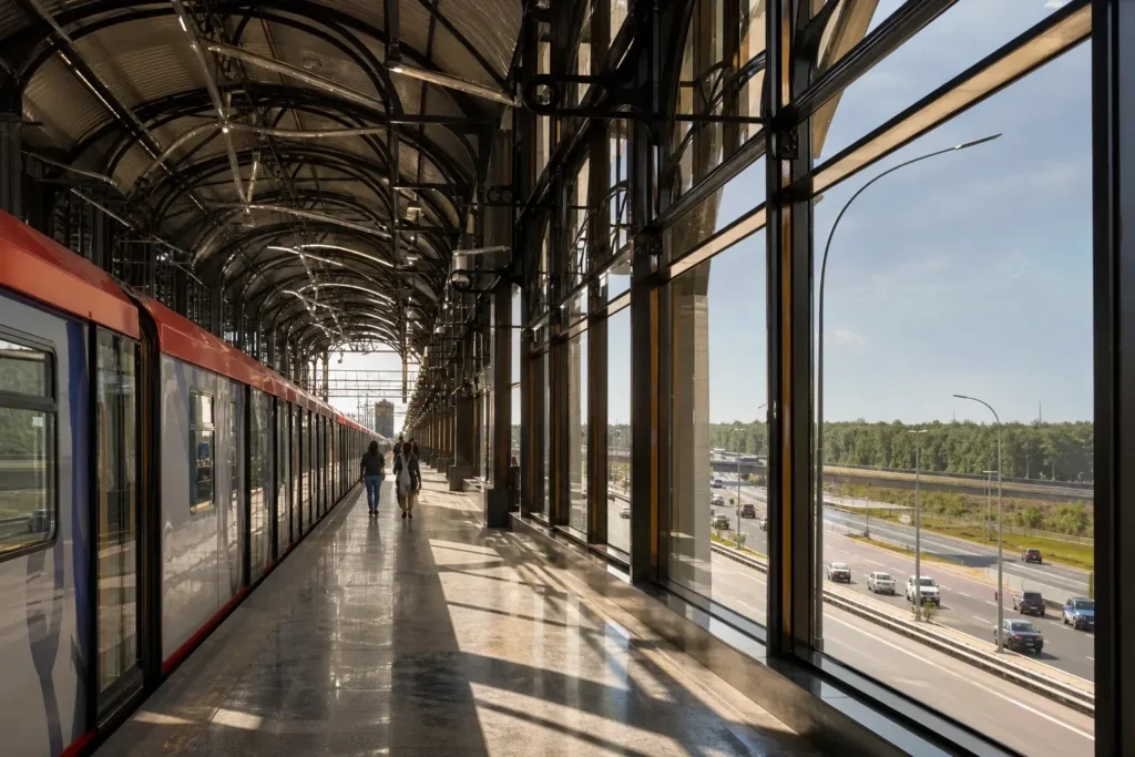 Prokshino Metro Station: Surface Station Inspired by Railway Halls