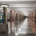 Semyonovskaya Metro Station: 1944 Deep Station with Four Pillar Rows