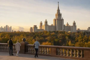 Sparrow Hills and Moscow State University Walking Itinerary: Route