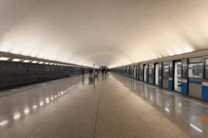 Strogino Metro Station: Shallow Single-Vault Stop on Line 3