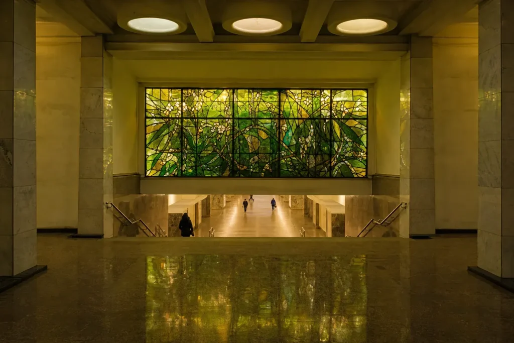 Tsvetnoy Bulvar Metro Station: Circus Glass and Trubnaya Transfer